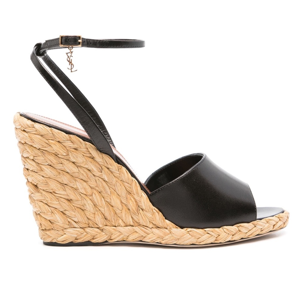 SAINT LAURENT WEDGE ESPADRILLE SANDALS 6